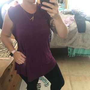 Ruffled Sleeve Luxe Swing Shirt, burgundy, Large